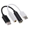 Słuchawki Headphone Jack Adapter Converter Cable Typ C do 3,5 mm Audio Aux Connector Adapter z Torba OPP dla Samsung Huawei