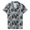 Mänskjorta Summer 2020 Fashion Print Casual Striped Shirts Short-Sleeve Loose Hawaiian Vacation Beach Top Blouse Drop#45282m