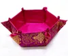 Kinesisk knut Foldbar Fruktförvaringslåda Dekoration Bröllopsfest godis Box Silk Brocade Vintage Handicrafts Förpackningsfall 1pcs