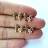 Moda Gold Color Insect Butterfly Kolczyki, Micro Pave CZ Rainbow Cubic Cyrkonia Stud Kolczyk Kobiety Biżuteria ER957
