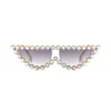 Solglasögon Kvinnor Ny Fashion Cat Eye Sun Glasögon Kvinna Diamant Flat Top Eye Wear UV400