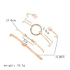 Bracciale classico con nodo a freccia Polsini rotondi con gemme di cristallo Set di braccialetti aperti regolabili multistrato Set di gioielli per feste di moda da donna