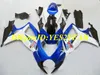 Kit de carénage de moto exclusif pour SUZUKI GSXR600 750 K6 06 07 GSXR600 GSXR750 2006 2007 Ensemble de carénages ABS blanc bleu + cadeaux SB46