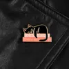 Pink Animal cute enamel pins badges sleep black cats brooches The world richest cat Lapel pin Clothes bag jewelry gifts for friend