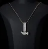 Iced Out Hammer Pendant Necklace Bling Micro Pave Cubic Zirconia Simulated Diamonds with 3mm 24inch cuban Chain