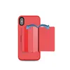 iPhone 6 7 8 Plus XS Max XR財布カードスロットホルダー隠れバック全身ショック吸収保護用電話ケースカバー