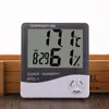 Digitale LCD-vochtigheidsmeter Thermometer met klokkalender Alarm Batterij Powered Temperatuur Hygrometer Huishoudelijke Precisie Klok VT1373