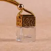 Cube Car Perfume Bottle Hanging Hollow Rearview Ornament Air Freshener For Essential Oils Diffuser Fragrance Empty Glass Bottle Pendant 575