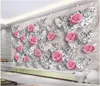 Photo 3D papier peint personnalisé 3d peintures murales papier peint Rose Diamant 3D salon TV Fond Wall Sticker Décoration pepel de parede