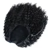 Afro Puff Ponytail Kinky Drawstring Ponytails Hair Extensions For African American 3C 4C Human Hair Pony tail Curly Hairpieces Top Closure