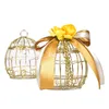 Hollow Bird Cage Tinplate Candy Boxes Wedding Favor Holingers Container Baby Shower Birthday Party Gift Chocolate Box