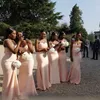 2020 남아프리카 블러쉬 핑크 신부 들러리 드레스 플러스 사이즈 스파게티 Strapless 오픈 백 웨딩 게스트 드레스 하녀 명예 이브닝 드레스