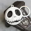 The Nightmare Before Christmas Keychain Jack Skellington Key Ring Hanger Mask Huvudet glödde i Dark Figure Toy Key Chain2618