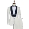 Popular One Button Groomsmen Shawl Lapel (Jacket+Pants+Tie) Groom Tuxedos Groomsmen Best Man Suit Mens Wedding Suits Bridegroom A160
