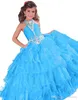 New Girls Pageant Dresses Little Toddler Kids Ball Gown Royal Blue Rosso Arancione Tulle Glitz Flower Girl Dress For Weddings Party Gow195r