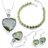 LuckyShine Earring Pendants Rings Bracelet Sets Silver Crystal Zircon Heart Jewelry Sets For Women Sets Wedding Jewelry NEW