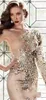 2019 Luxury Zuhair Murad Crystal Dressesイブニングウェアドバイワンショルダーラインストーンフォーマルガウンイスラム教徒の長袖ゴールドプロムドレス6516724