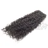 Peruvian Hair Cuticle Aligned Natural Color Full Head Virgin 100g Kund anpassad Kinky Curly Clip i hårförlängning