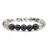 Nouveau Bracelet en pierre de lave noire naturelle bricolage Bracelet diffuseur d'huiles essentielles d'aromathérapie pour les femmes