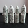 5 Adet Cilalı Hakiki Doğal Susam Jasper Kuvars Kristal Tek Nokta Kule Dikilitaş El Cut 90-100mm Faceted Kivi Jasper Taş Değnek