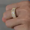 18K guldpläterade ringar för män hiphop ring full diamant hip hop smycken cool hip-hop tillbehör snabb frakt