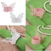 Vit rosa färg fjäril servett ring serviette pappershållare kreativ bröllopsfest bankett bord dekoration 250pcs