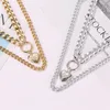 Geometrische Halskette Herz Halsketten Frauen Kette Damen Anhänger Mädchen Schmuck Silber Farbe Mode Trendy Koreanische Legierung Halskette
