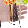 Multi-set pak armband handgemaakte lederen sieraden kralen geweven lederen gewikkeld mannen en vrouwen multi-layer geschenk sieraden