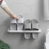 Soporte para zapatillas de baño, organizador de zapatos, puerta montada en la pared, almacenamiento colgante para el hogar, estante simple, montaje en pared moderno