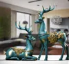 Creative European Deer Ornaments Hantverk Amerikanskt Modellrum Vardagsrum Tv Skåp Display Vin Skåp Hem Mjukt Dekorationer