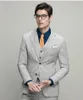 Marca New Light Gray Men Wedding Tuxedos Notch lapela Slim Fit Noivo Smoking Excelente Men Jacket Blazer 3 peça Suit (Jacket + Calças + Tie + Vest) 5