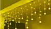 휴일 조명 4mx0.6m 실버 철 금속 공 커튼 조명 크리스마스 파티 요정 다채로운 화환 LED 크리스마스 조명 문자열