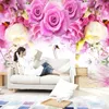 Foto wallpaper moderno púrpura rosa cisne moda 3d pared mural sala de estar dormitorio decoración de la casa papel papeles papel de parede 3d sala