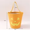 Halloween Candy Bucket Gift Wrap Kids Candy Collection Canvas Bag Halloween Candy Pouch Festival Gift Handbag Decorations