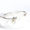 Wholesale-Open Bangle Luxury Designer Jewelry for Pandora 925 Sterling Silver Set CZ Diamond Women's Bracelet with Box