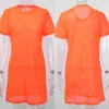 Vestidos casuales Haoyuan Fishnet Mesh Sheer T Shirt Vestido Neon Green Pink Orange Beach Cover Up Ropa de verano para mujeres Mini Vestidos1