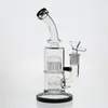 22cm New Arrival Black color Bong With 2 Layer Tree Percolator Oil Rigs Bent Neck With Splash Guard High female joint 14.4mm