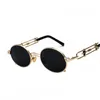 Retro steampunkowe okulary przeciwsłoneczne męskie okrągłe oprawki vintage 2019 metalowa rama złoty czarny moda owalne okulary przeciwsłoneczne dla kobiet czerwony mężczyzna projektant odcienie