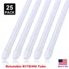 أنابيب led على شكل حرف V 8ft T8 R17d قابلة للتدوير مصباح متجر ليد R17D لمبات T8 Led 65 وات 45 وات 6000 كيلو لمبات غطاء حليبي واضحة