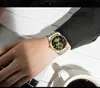 Tevise Fashion Mens Watch Luxury Business Men Watches Tourbillon Design rostfritt st￥l Strap Automatiska handledsklockor