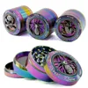 4 -laags kruiden slijpmachines diameter 52 mm IJseboog Regenboog Kleur Zinklegering Diameter Diameter SPIDER SCHUID Kikker Metalen Grinder Tabak Crusher GR177