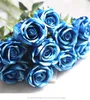 Flannel Rose Flower 10pcs/lot Wedding Decorations Real Touch Cloth Rose Flower Head Plastic Stem Home Office Shop Silk Decorative Rose