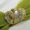 Vecalon Big Aride Party Ring Gold Color 925 Sterling Silver Diamond Engagement Wedding Band Ring