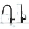 Magnético seguro Dupla Função torneira da cozinha Pull Out Tap cabeça 100% metal Kitchen Sink Água Faucet Negro Cor Chrome