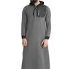 Исламская мусульманская арабовная толстовка 2019 мужчин с длинным рукавом с капюшоном с карманом Abaya Abaya Abaya Arabian длинные толстовки одежды для мусульманской одежды