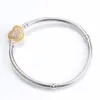 Gold plisowane bransoletka do zapięcia serca do Pandora 925 Srebrny łańcuch ręki dla kobiet dziewczyny Designer Projektant łańcucha węża bransoletki z oryginalnym pudełkiem