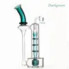 Tjock Green Darkgreen Glass Bongs Waterpipes Tall Bong Heady Glass Oil Rigs unika Bong Chicha Dabber Shisha Hosahs med 14 mm banger