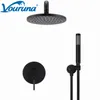 VOURUNA Matte Black Banho Duche Set fixado na parede de banho torneira do chuveiro Mixer Tap