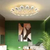 Superfície de Cristal Montado Moderno Lustre led para sala de estar sala de estudo quarto branco / Preto cor deco home Chandelier