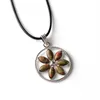 Seven-color petal pendant necklace female girl fashion pop charm stainless steel